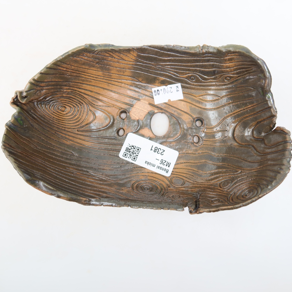 Guscio in ceramica  16,5 x 11 x 6 cm, colore verde-marrone