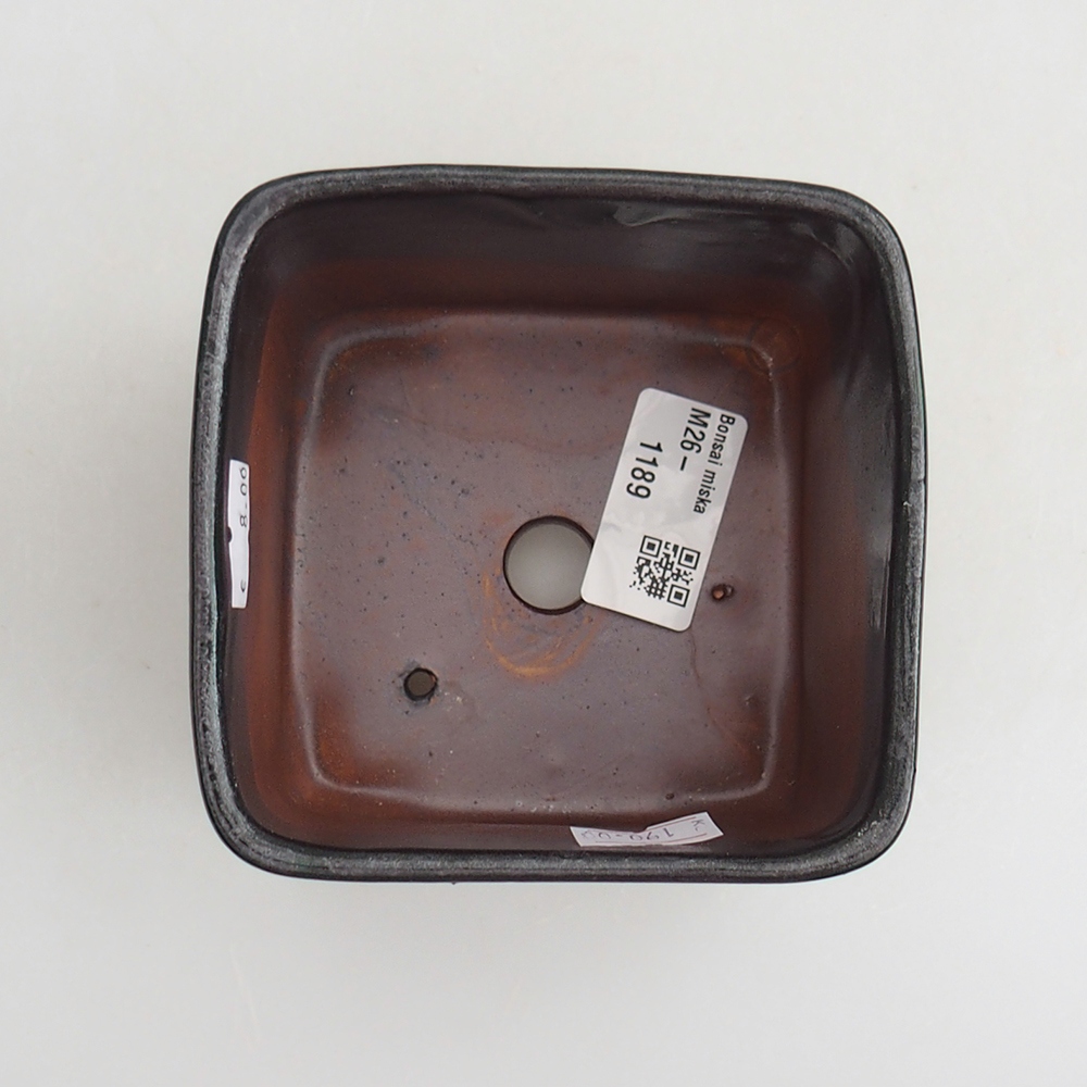 Ciotola per bonsai in ceramica 10 x 10 x 8 cm, verde