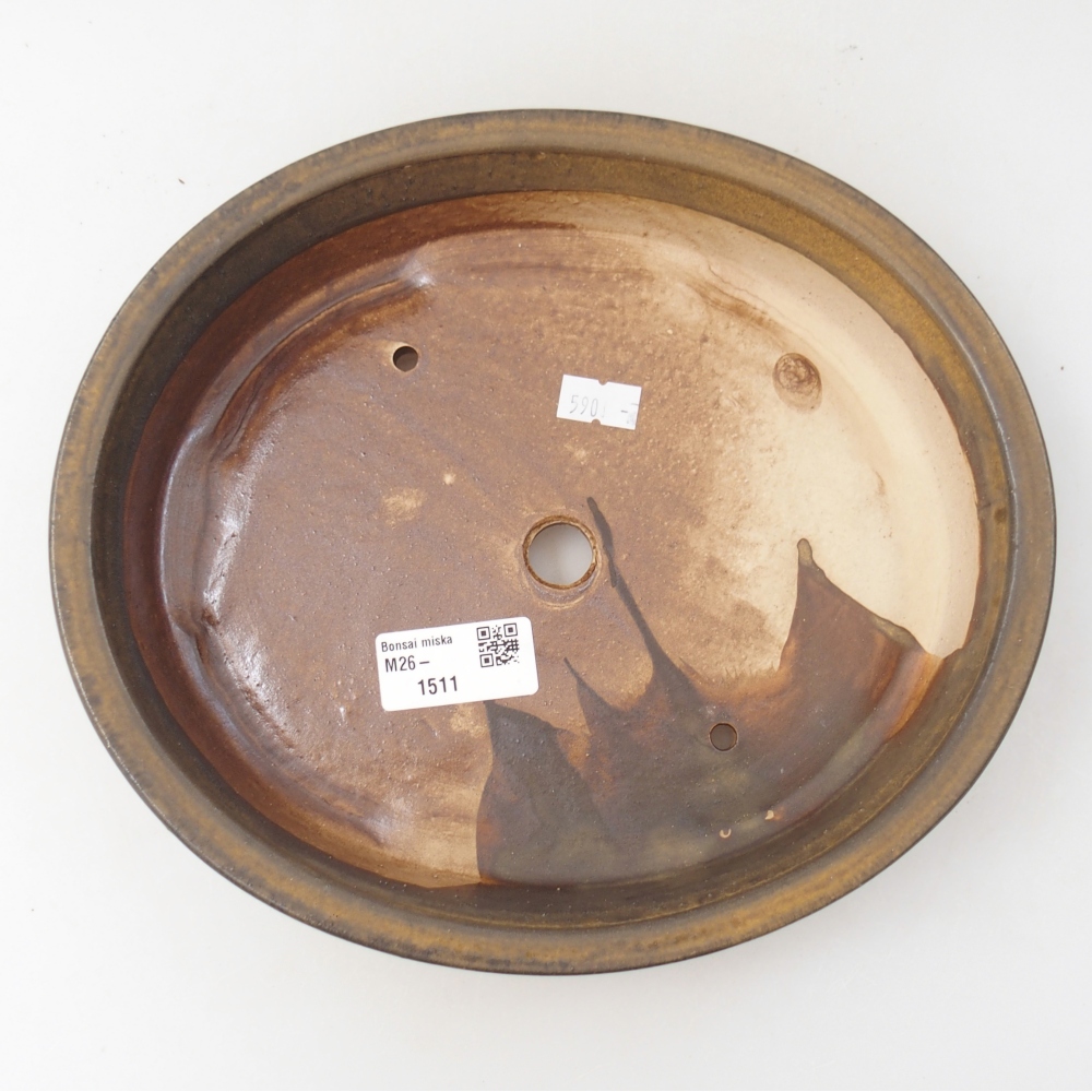 Ciotola per bonsai in ceramica 24 x 21 x 5 cm, marrone