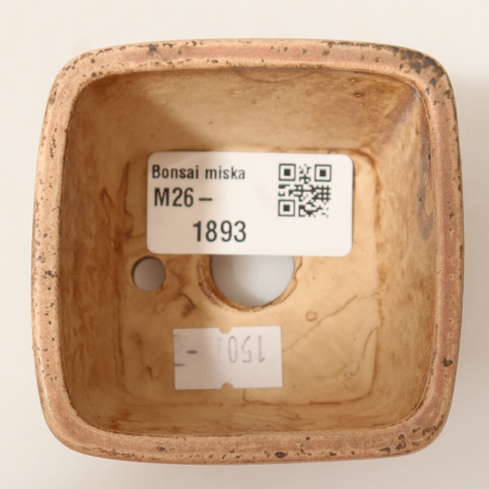 Vaso da bonsai in ceramica 6,5 x 6,5 x 4,5 cm, colore rosa