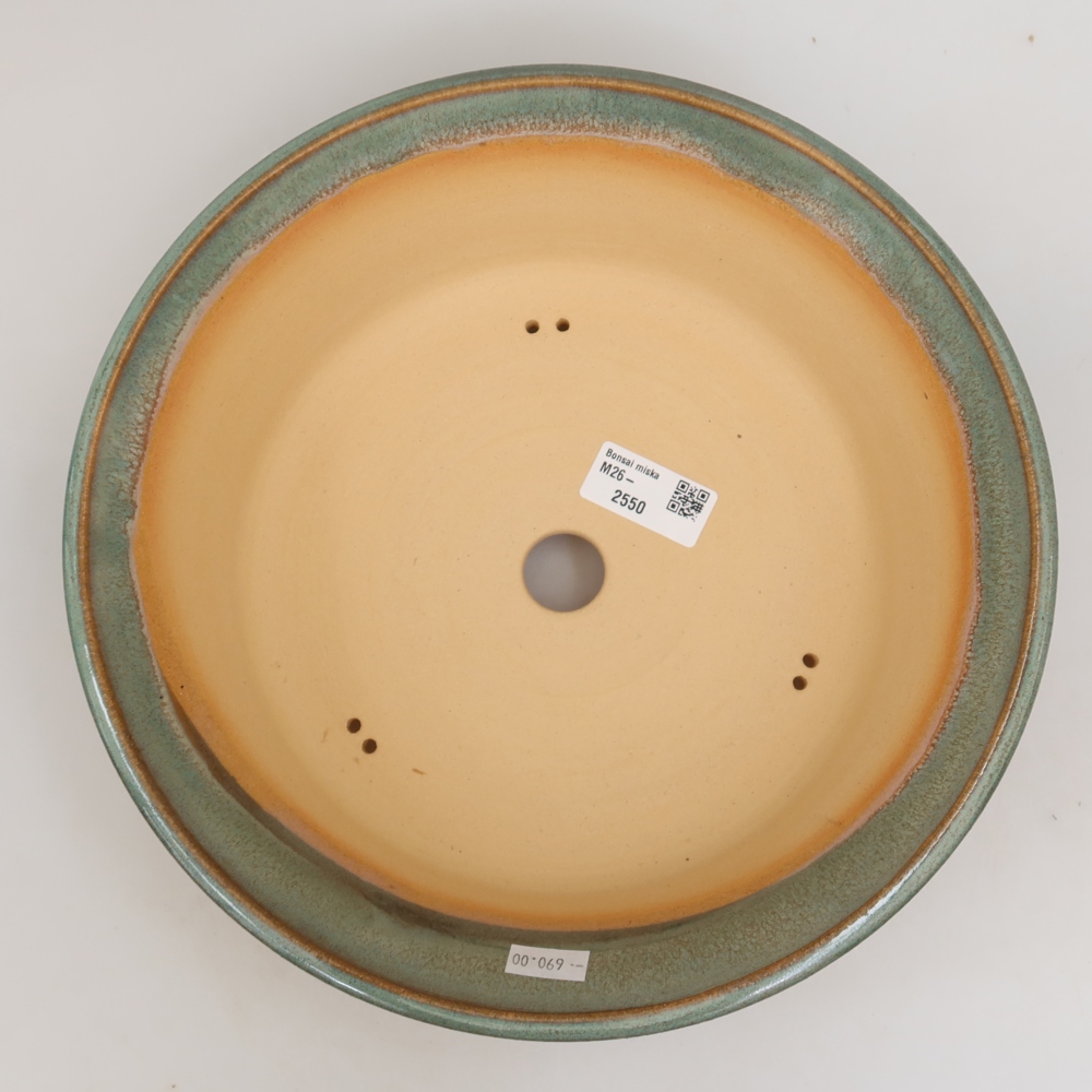Vaso da bonsai in ceramica 27 x 27 x 7,5 cm, colore verde