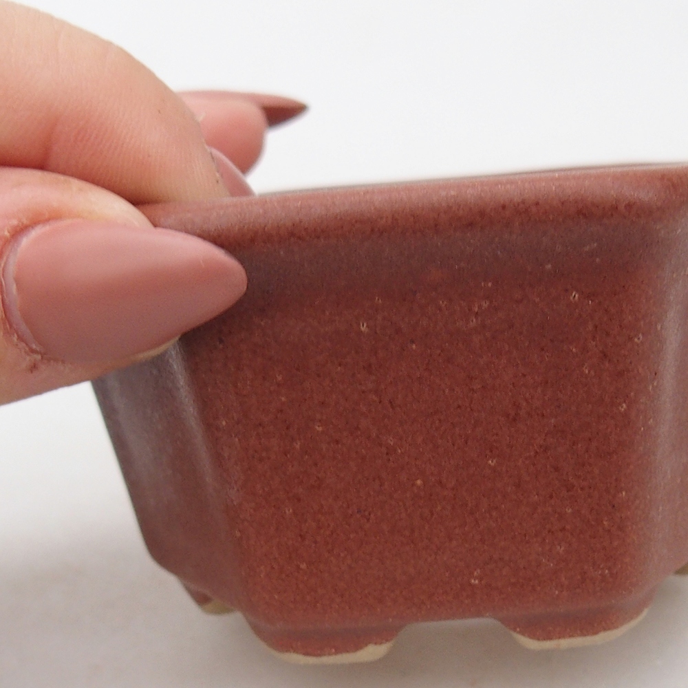 Ciotola per bonsai in ceramica 7,5 x 7 x 4 cm, marrone