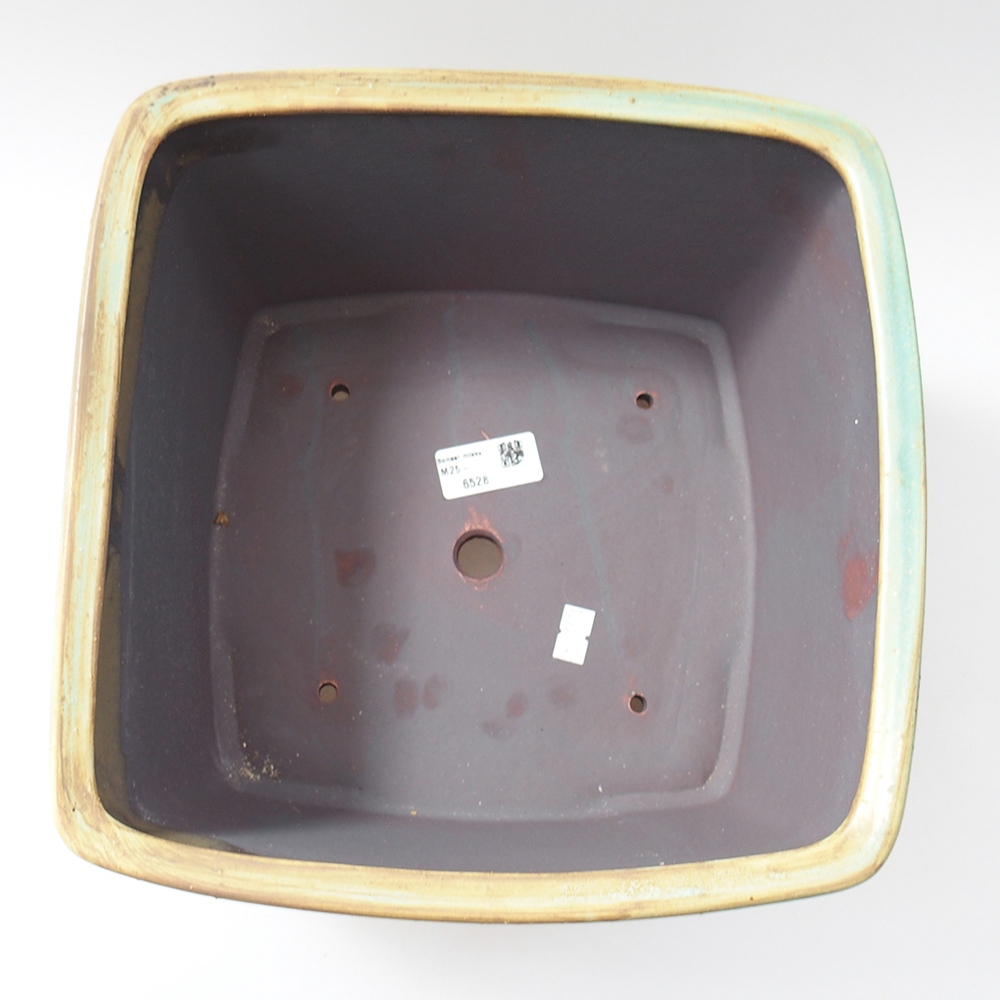 Ciotola per bonsai in ceramica 26,5 x 26,5 x 16 cm, verde