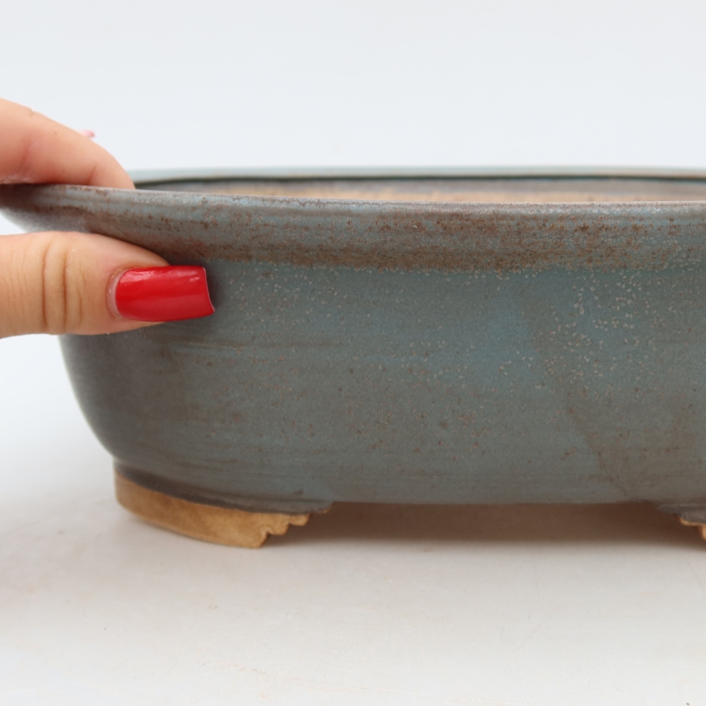 Vaso da bonsai in ceramica 25 x 21 x 8 cm, colore blu