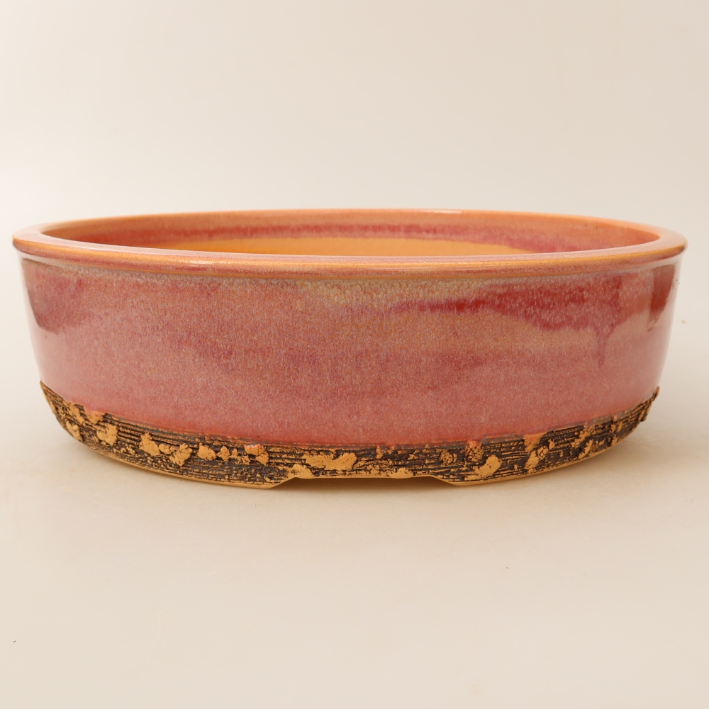 Vaso da bonsai in ceramica 27,5 x 27,5 x 7,5 cm, colore rosa