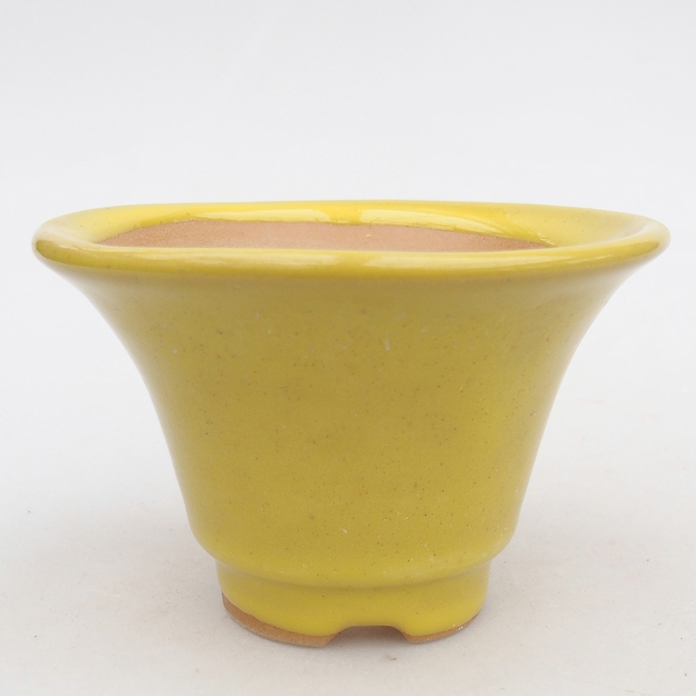 Ciotola bonsai in ceramica 10,5 x 10,5 x 7 cm, giallo