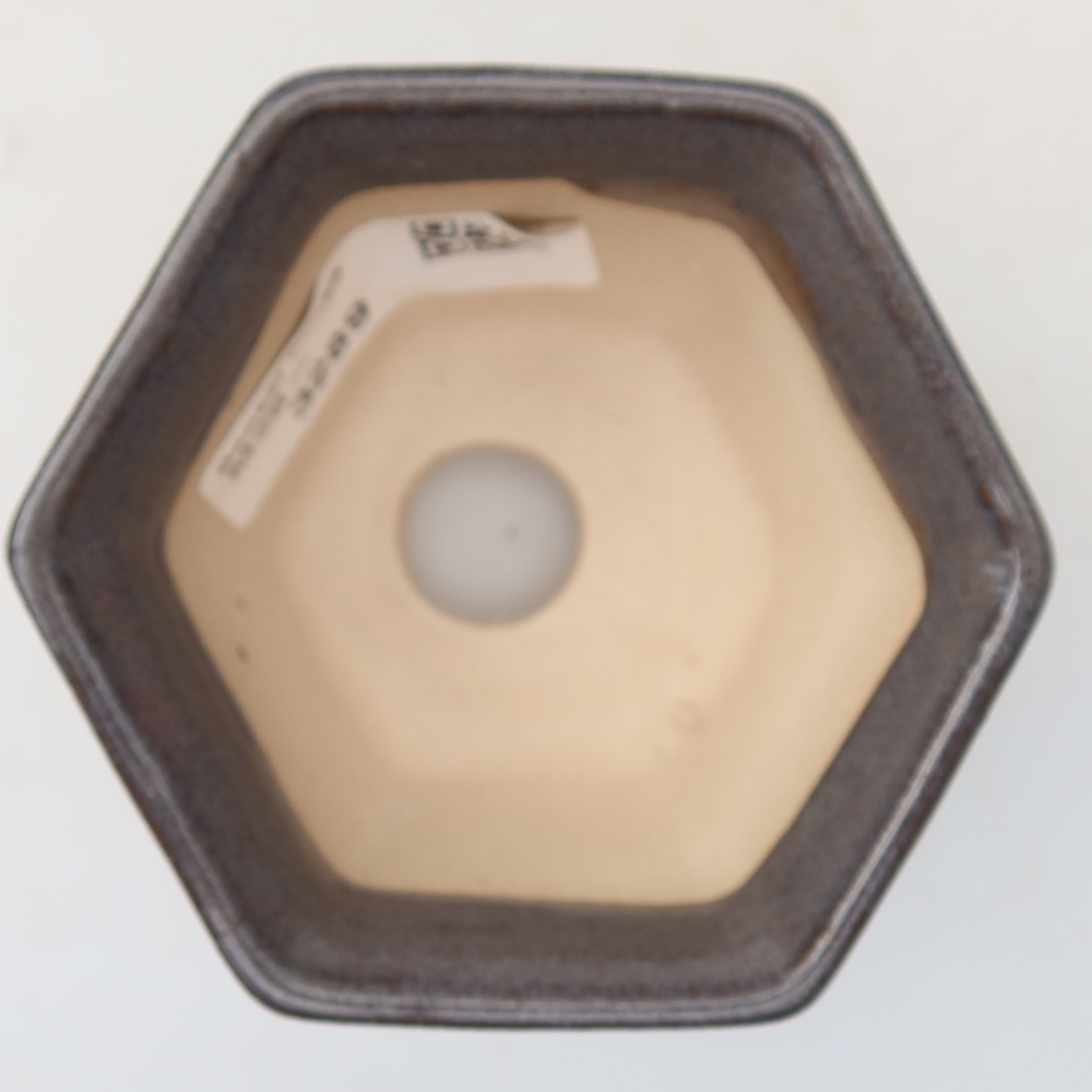 Vaso da bonsai in ceramica 7 x 6,5 x 5 cm, colore grigio