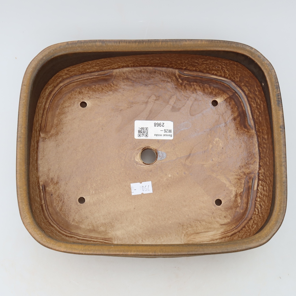 Vaso da bonsai in ceramica 24,5 x 20,5 x 6,5 cm, colore marrone