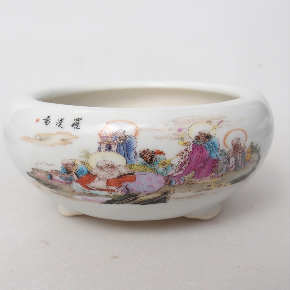 Ciotola per bonsai in ceramica 10 x 10 x 5 cm, colore bianco