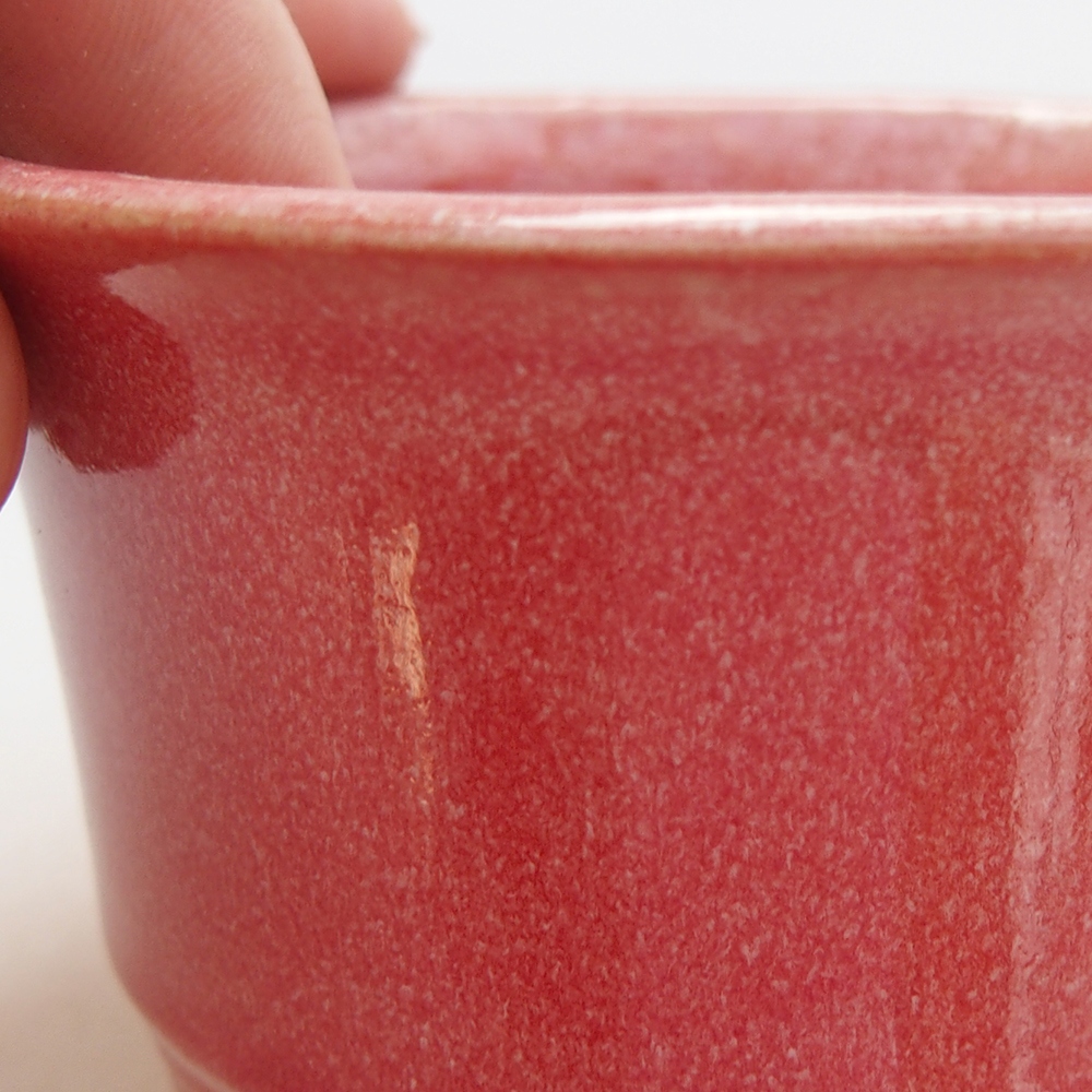 Ciotola per bonsai in ceramica 9 x 9 x 5 cm, colore rosso