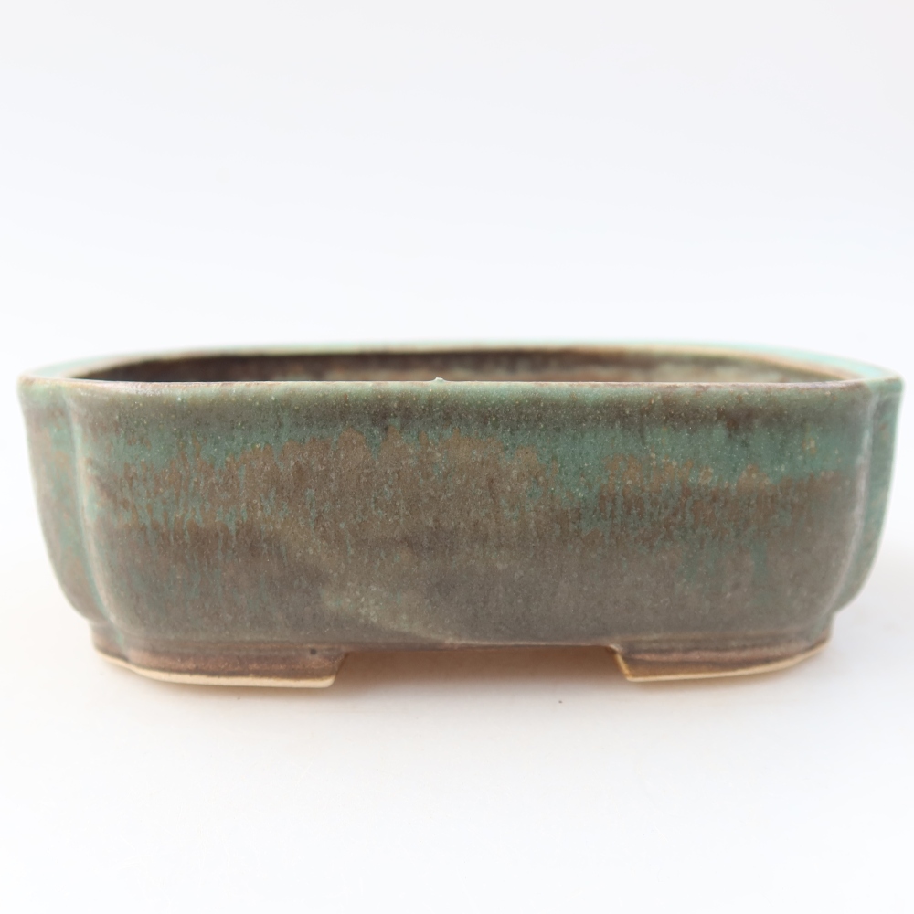 Vaso da bonsai in ceramica 13,5 x 12 x 4 cm, colore verde