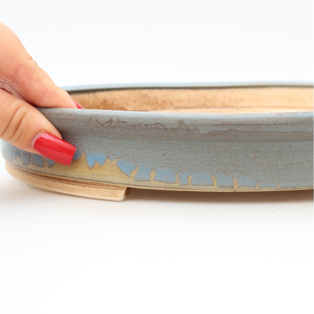 Vaso in ceramica per bonsai 31 x 27 x 4,5 cm, colore blu