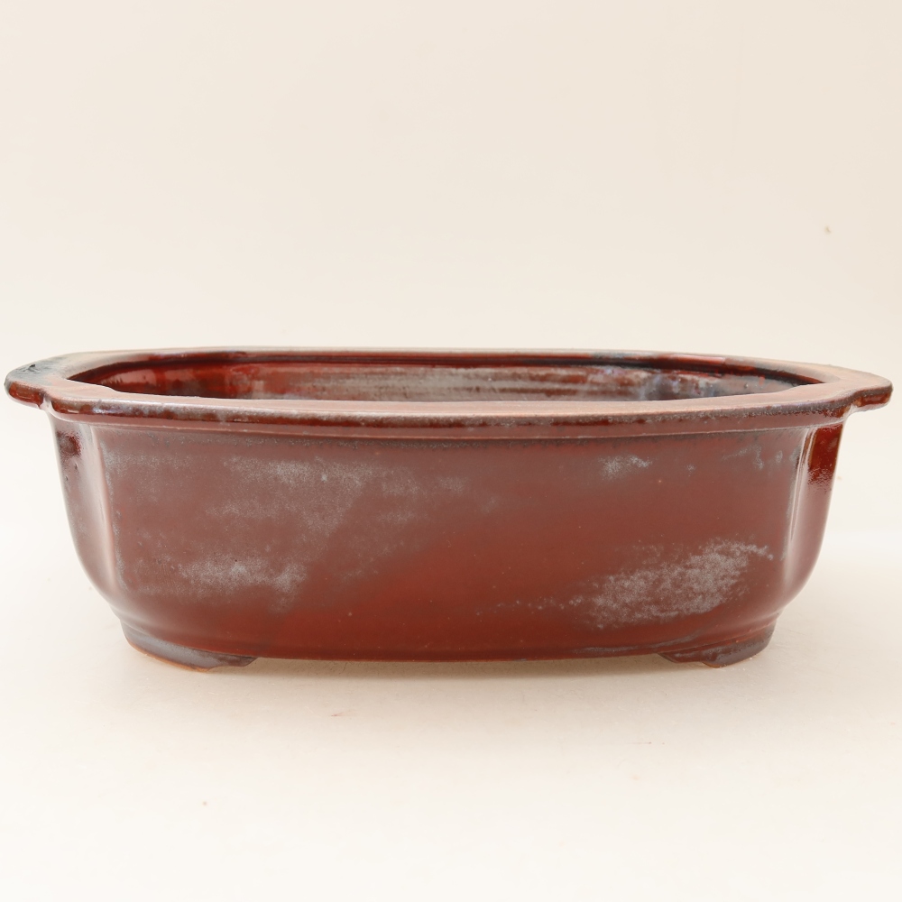 Vaso da bonsai in ceramica 24,5 x 21 x 7,5 cm, colore rosso