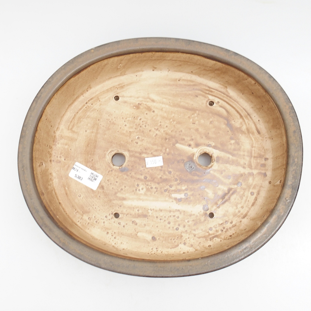 Ciotola per bonsai in ceramica 32,5 x 28,5 x 7,5 cm, marrone