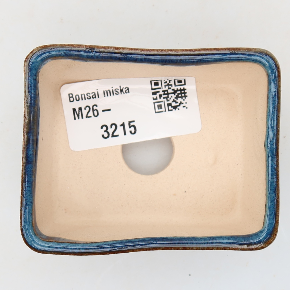 Vaso in ceramica per bonsai 6,5 x 5 x 3,5 cm, colore blu