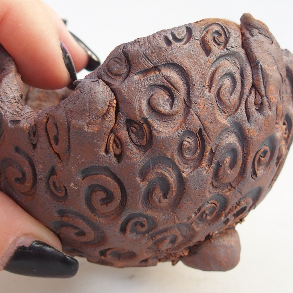 Conchiglia in ceramica 8 x 7,5 x 7 cm , colore marrone