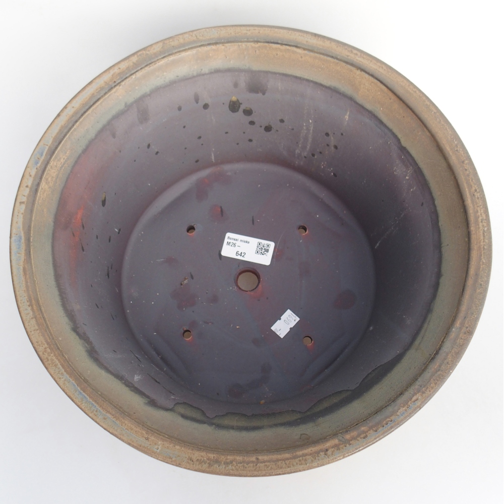 Ciotola per bonsai in ceramica 31,5 x 31,5 x 14 cm, marrone