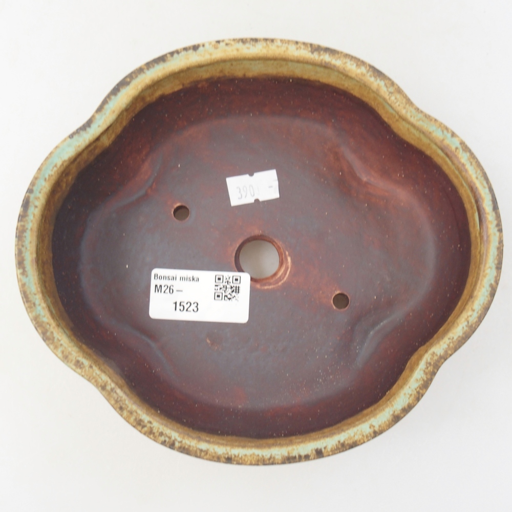 Ciotola per bonsai in ceramica 17 x 15 x 5,5 cm, verde