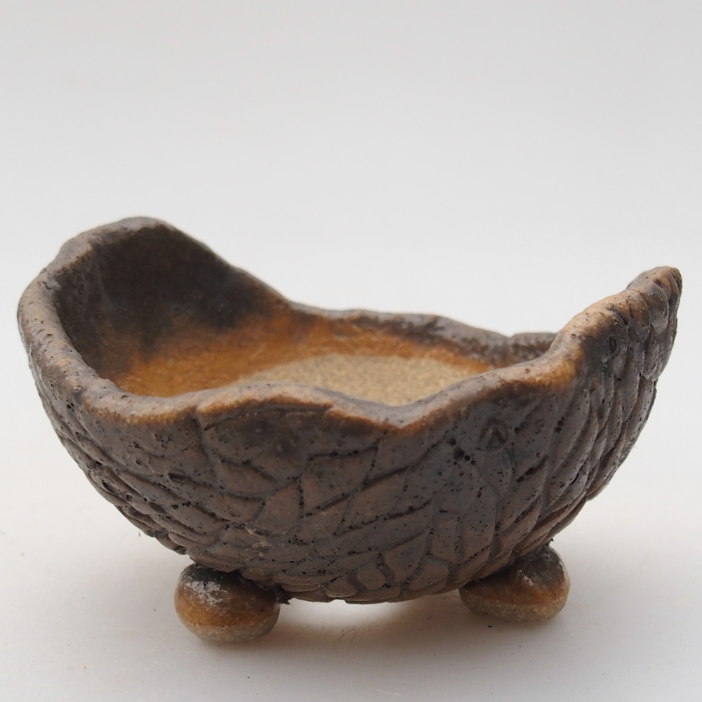 Conchiglia in ceramica 8,5 x 8,5 x 7 cm , colore marrone