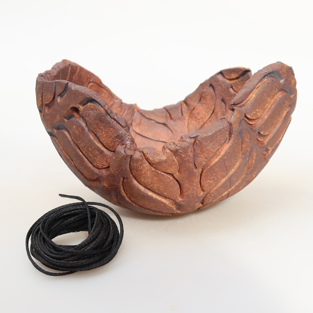 Contenitore in ceramica per Kokedama 13 x 11,5 x 8,5 cm, colore marrone