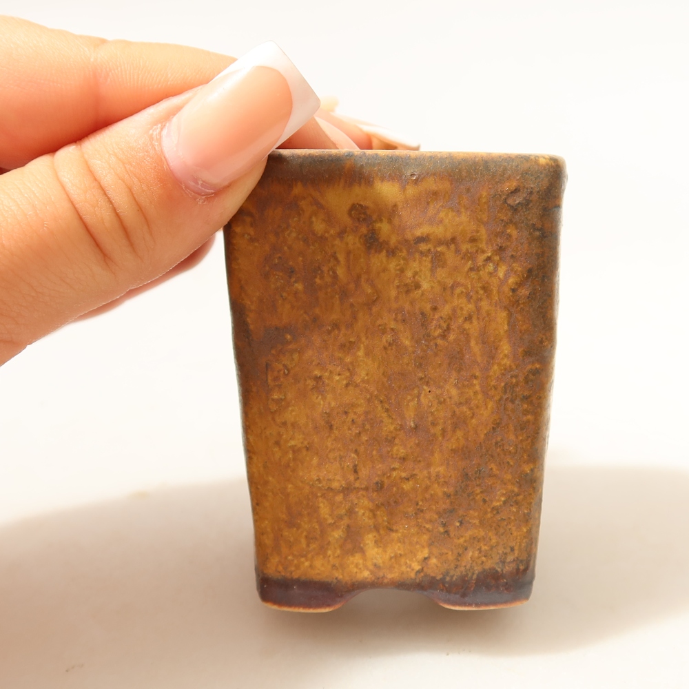 Ciotola per bonsai in ceramica 5 x 5 x 6,5 cm, marrone