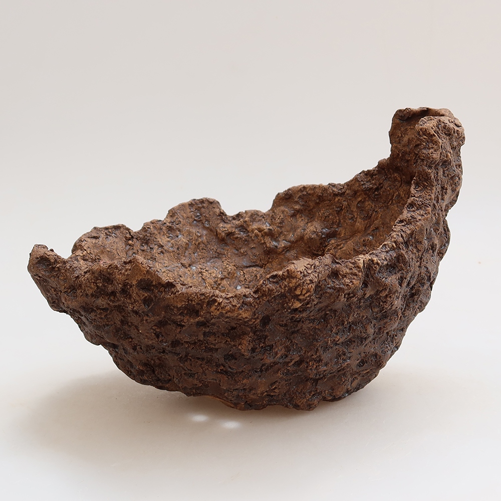 Conchiglia in ceramica 18 x 16 x 13,5 cm, colore marrone
