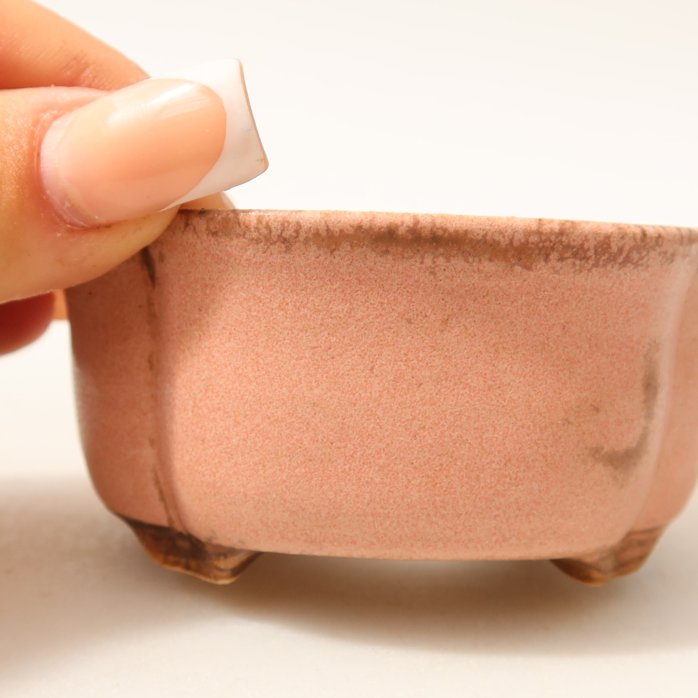 Ciotola bonsai in ceramica 8 x 7,5 x 3,5 cm, rosa
