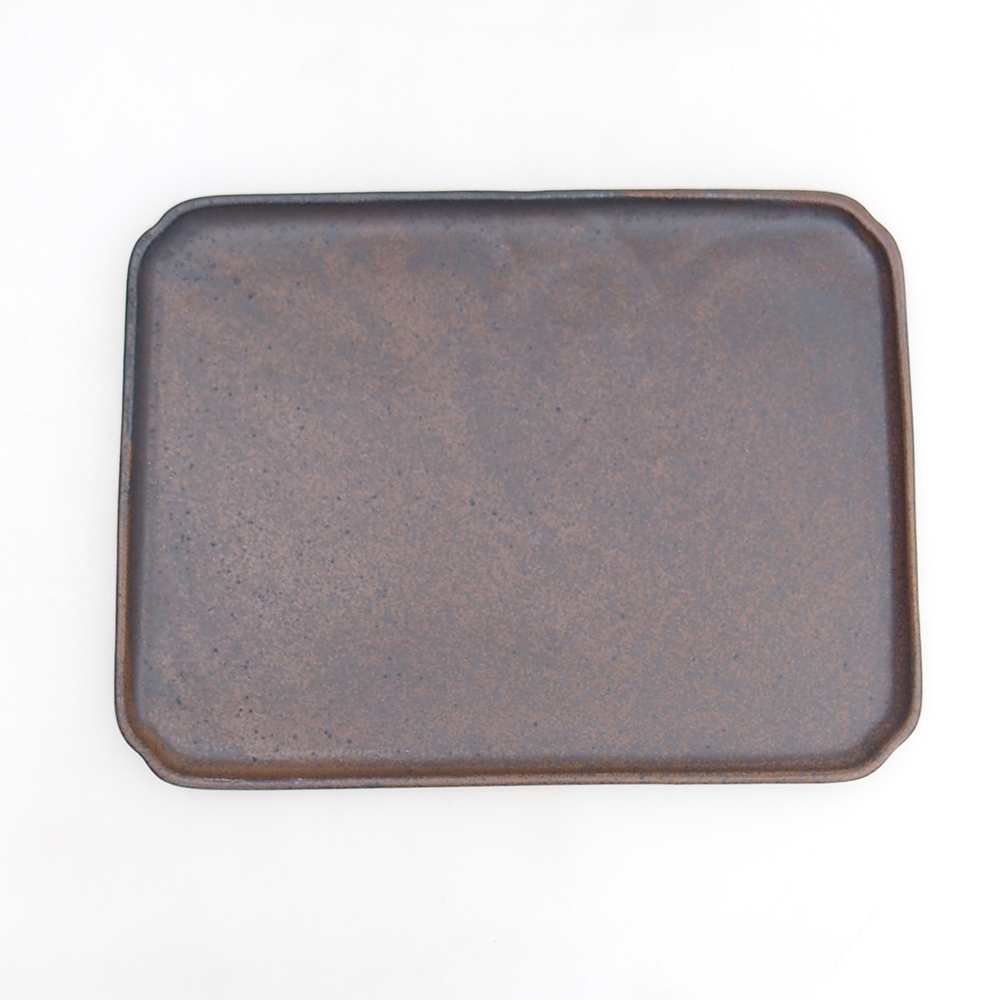 Ciotola in ceramica H07 - 28 x 19 x 1,5 cm - marrone