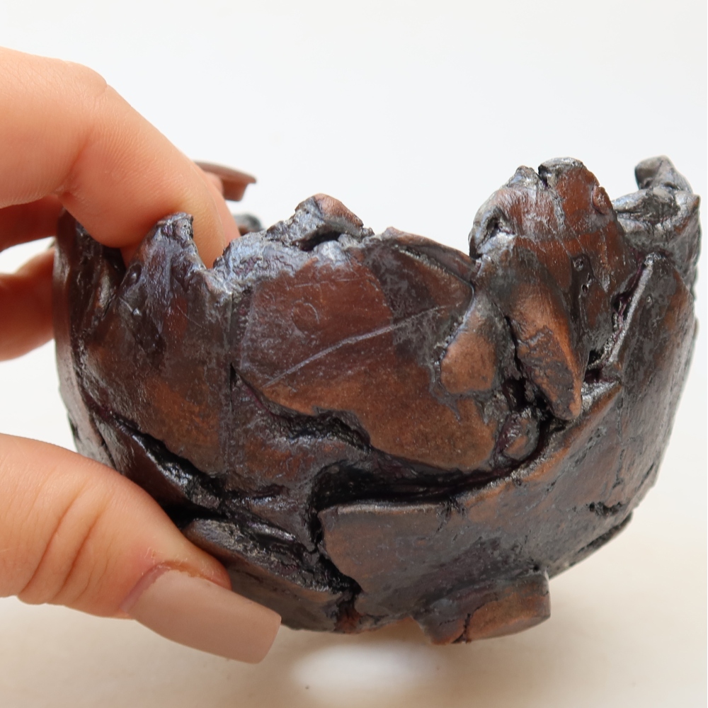 Conchiglia in ceramica 11 x 9,5 x 8 cm, colore marrone