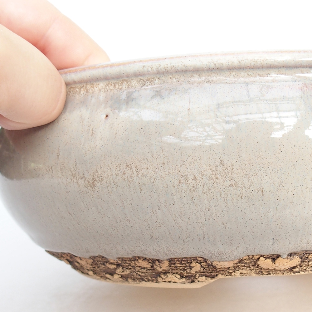 Ciotola bonsai in ceramica 20,5 x 20,5 x 7 cm, grigio