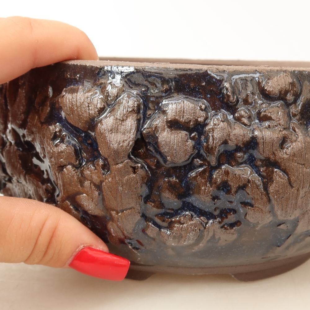 Vaso da bonsai in ceramica 16 x 16 x 8 cm, colore marrone