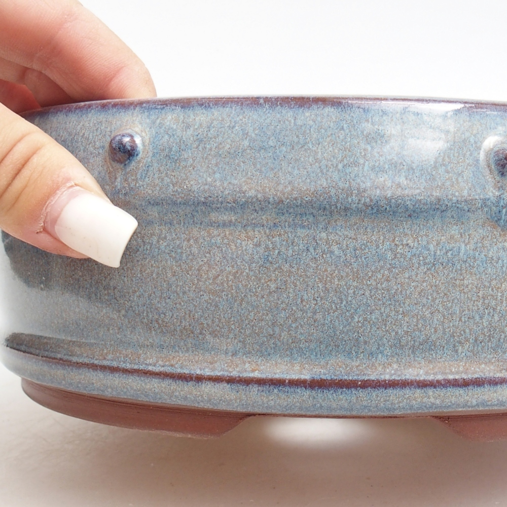 Ciotola bonsai in ceramica 18,5 x 18,5 x 7 cm, colore blu