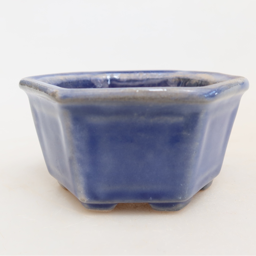 Ciotola per bonsai in ceramica 7,5 x 7 x 4 cm, colore blu