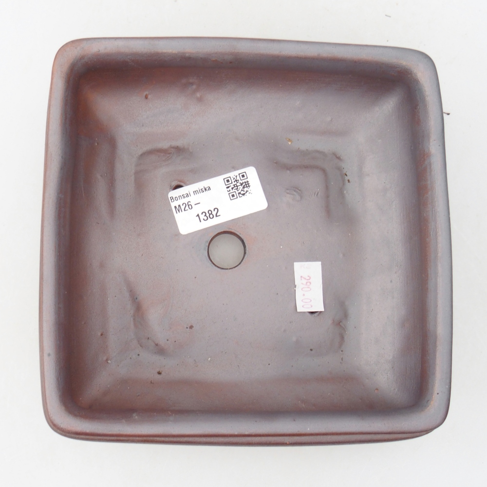 Ciotola per bonsai in ceramica 15,5 x 15,5 x 6 cm, colore metallo