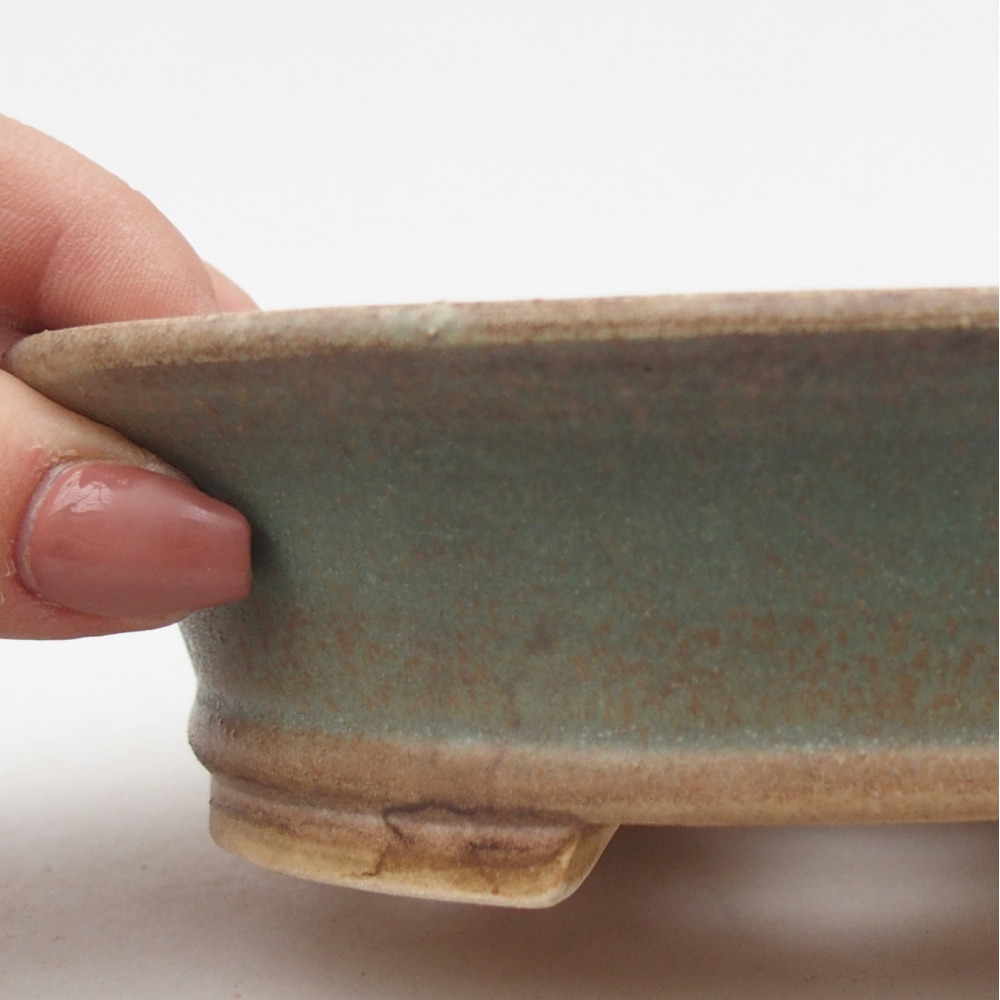 Ciotola per bonsai in ceramica 14,5 x 12,5 x 4 cm, verde
