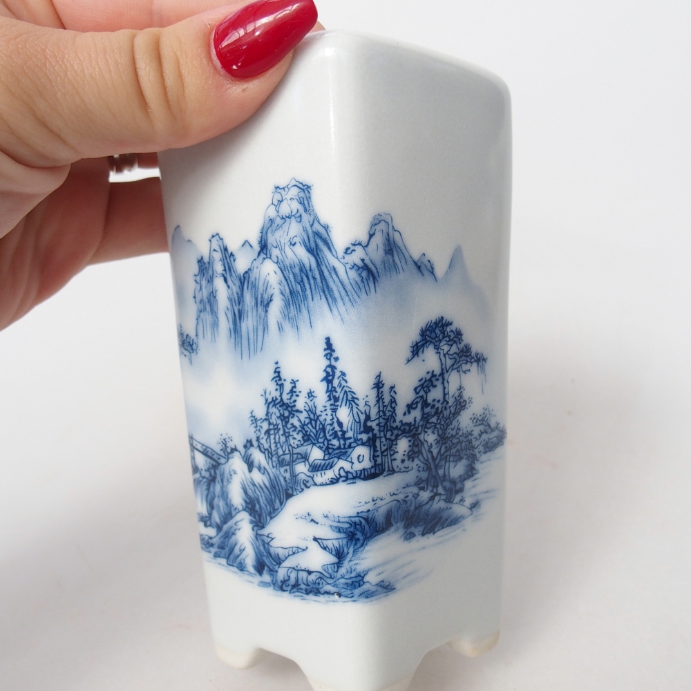 Ciotola per bonsai in ceramica 5,5 x 5,5 x 12 cm, colore bianco