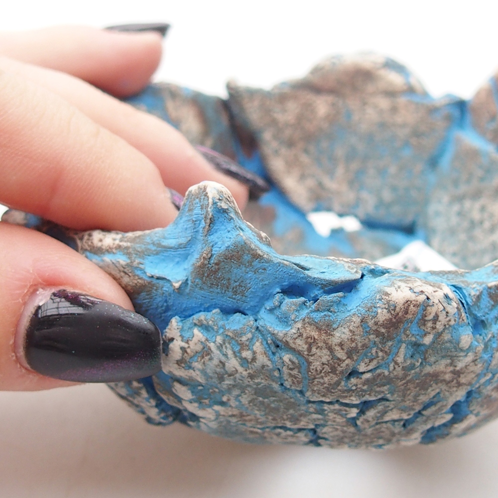 Conchiglia in ceramica 9 x 9 x 6 cm , colore blu