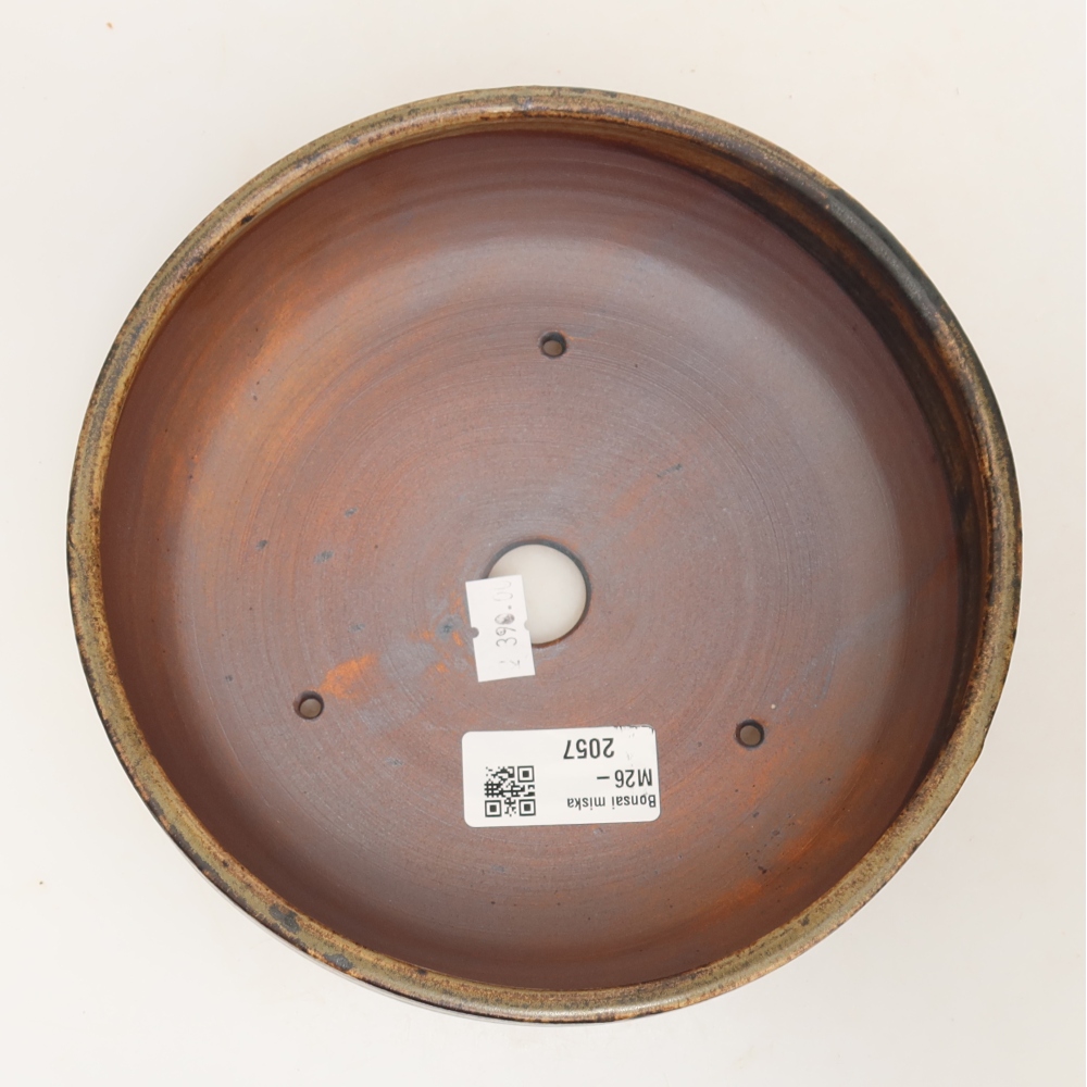 Vaso da bonsai in ceramica 17,5 x 17,5 x 6 cm, colore marrone