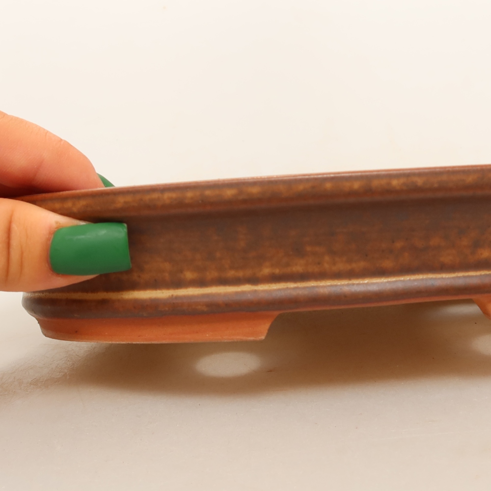 Ciotola in ceramica  21 x 15 x 4 cm, colore marrone