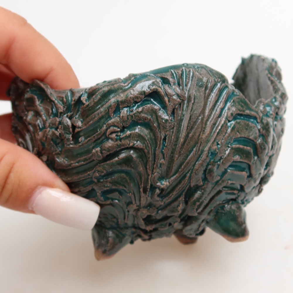 Guscio in ceramica  10 x 10 x 8 cm, colore verde