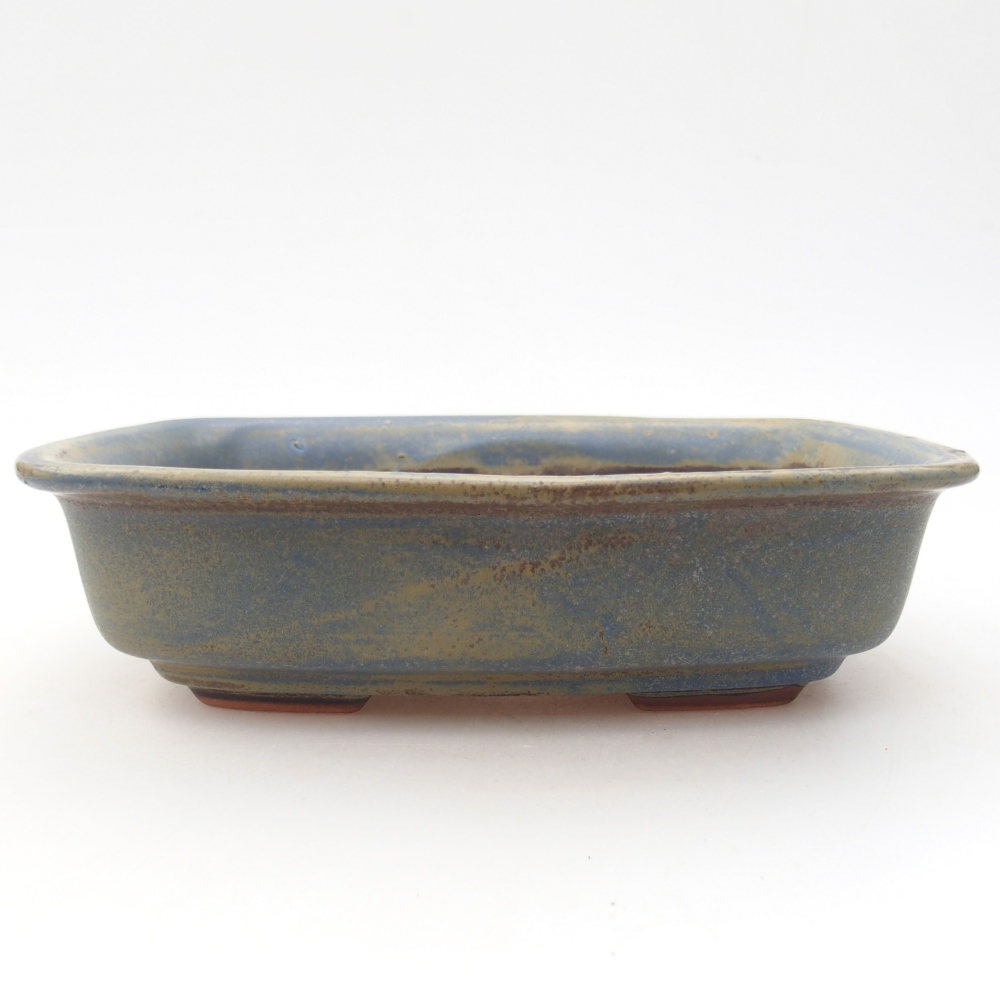 Ciotola bonsai in ceramica 18,5 x 13,5 x 5 cm, colore blu