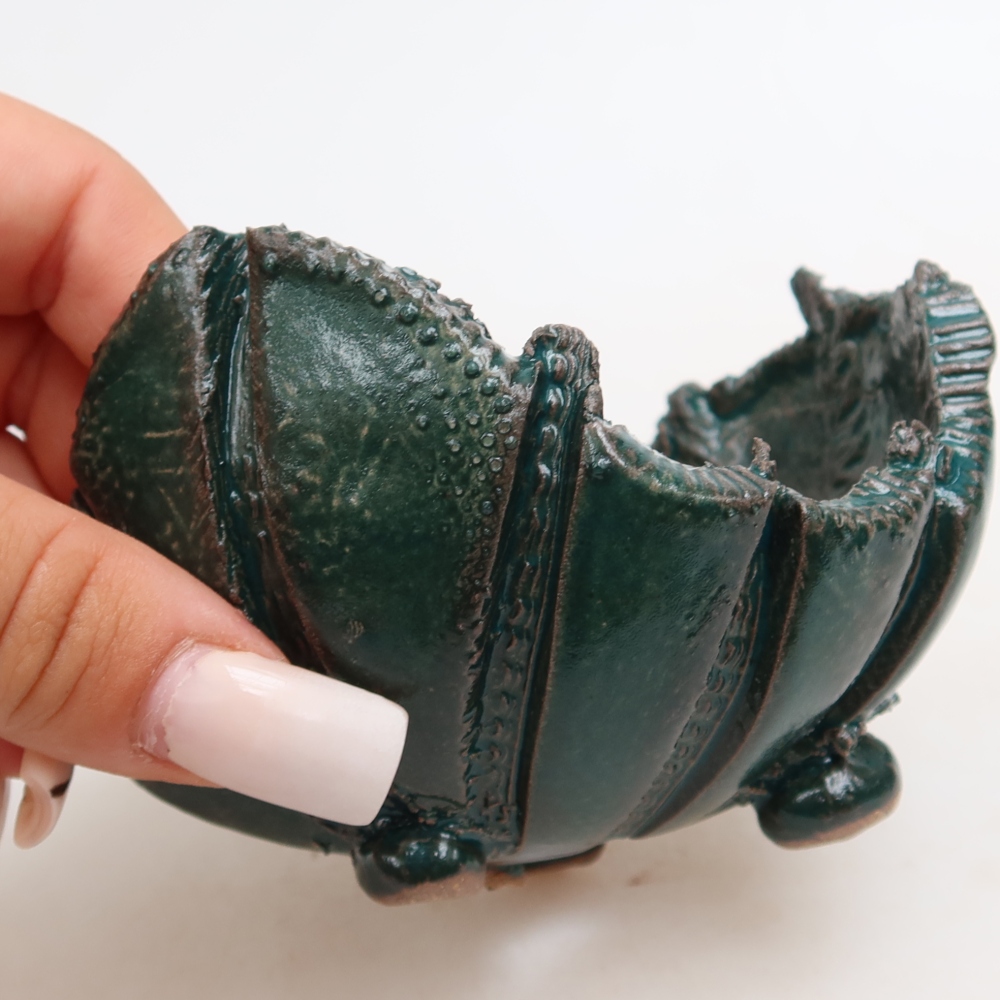 Guscio in ceramica  10 x 10 x 6 cm, colore verde