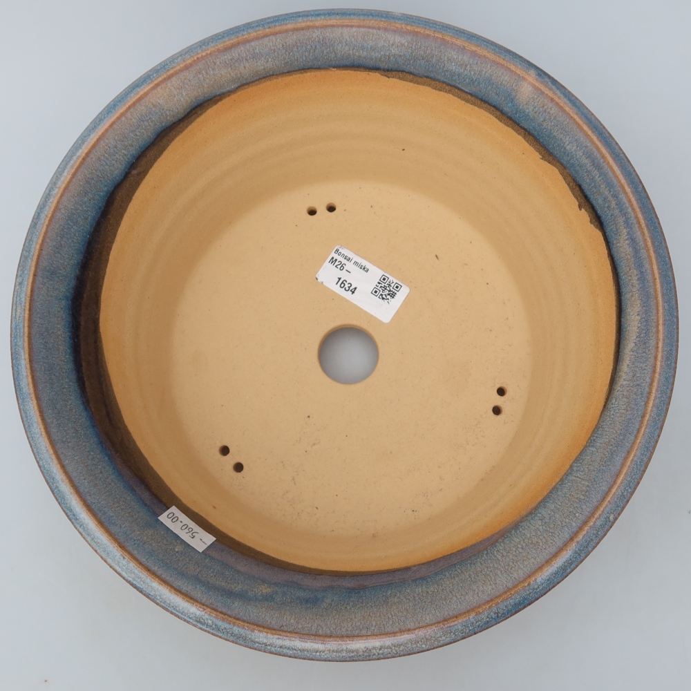 Vaso da bonsai in ceramica 25,5 x 25,5 x 8,5 cm, colore blu