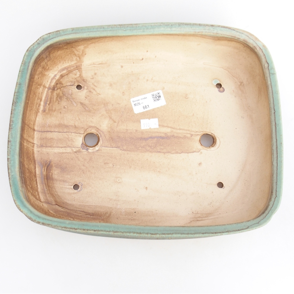 Ciotola per bonsai in ceramica 29,5 x 24 x 7 cm, verde