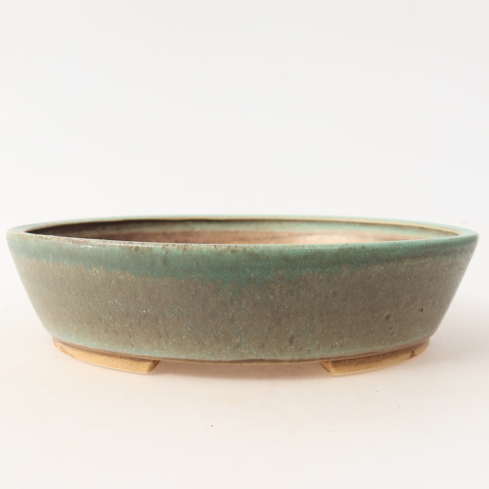 Ciotola bonsai in ceramica 18,5 x 16,5 x 4,5 cm, verde