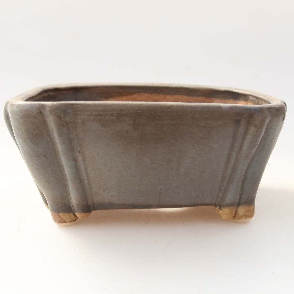 Vaso da bonsai in ceramica 10,5 x 8,5 x 5 cm, colore blu