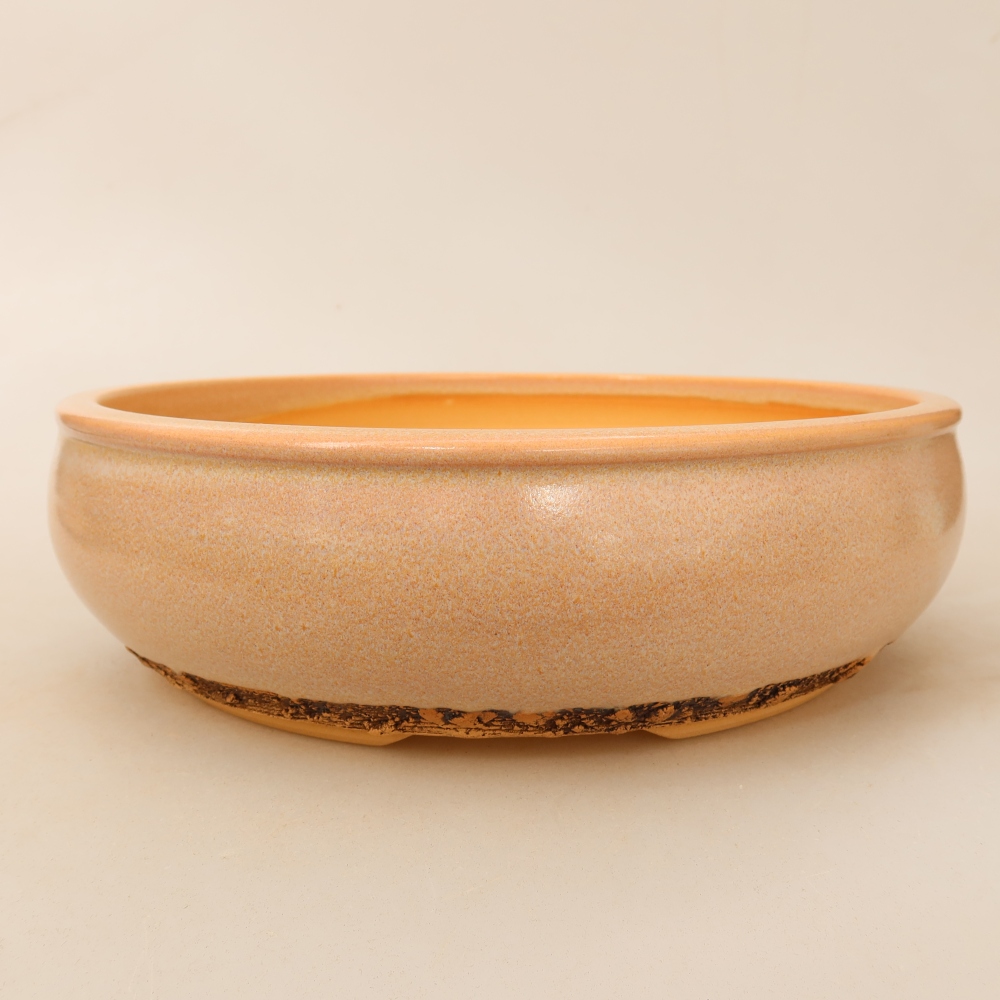 Vaso da bonsai in ceramica 23 x 23 x 7 cm, colore beige