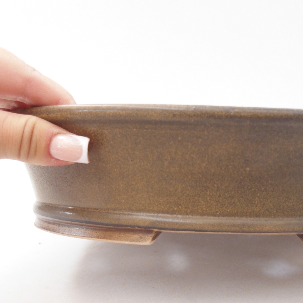 Ciotola per bonsai in ceramica 27 x 24 x 6 cm, marrone