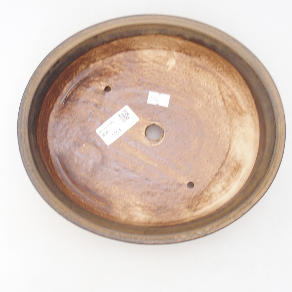Ciotola per bonsai in ceramica 24 x 21 x 5 cm, marrone