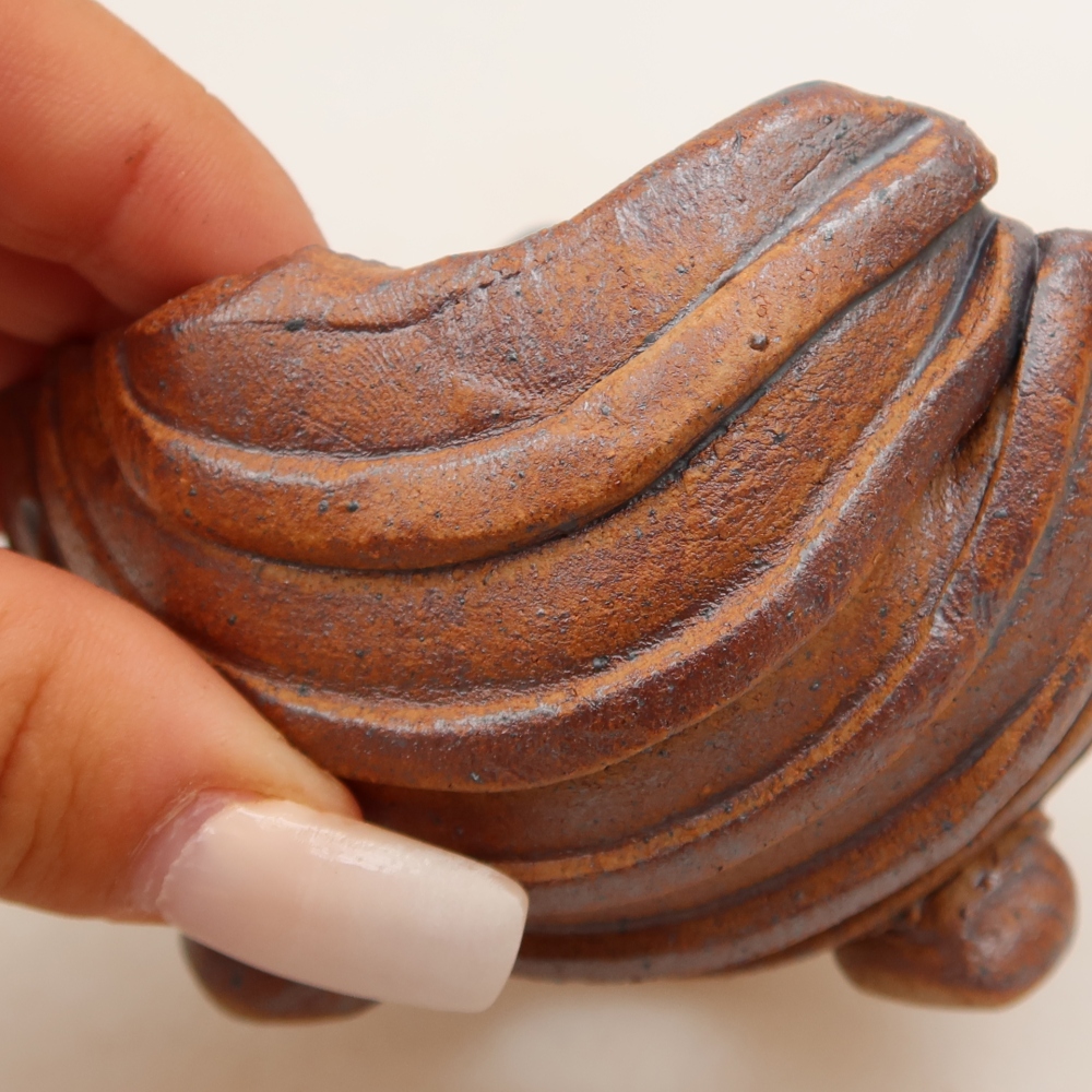 Conchiglia in ceramica 9 x 8,5 x 6 cm , colore marrone